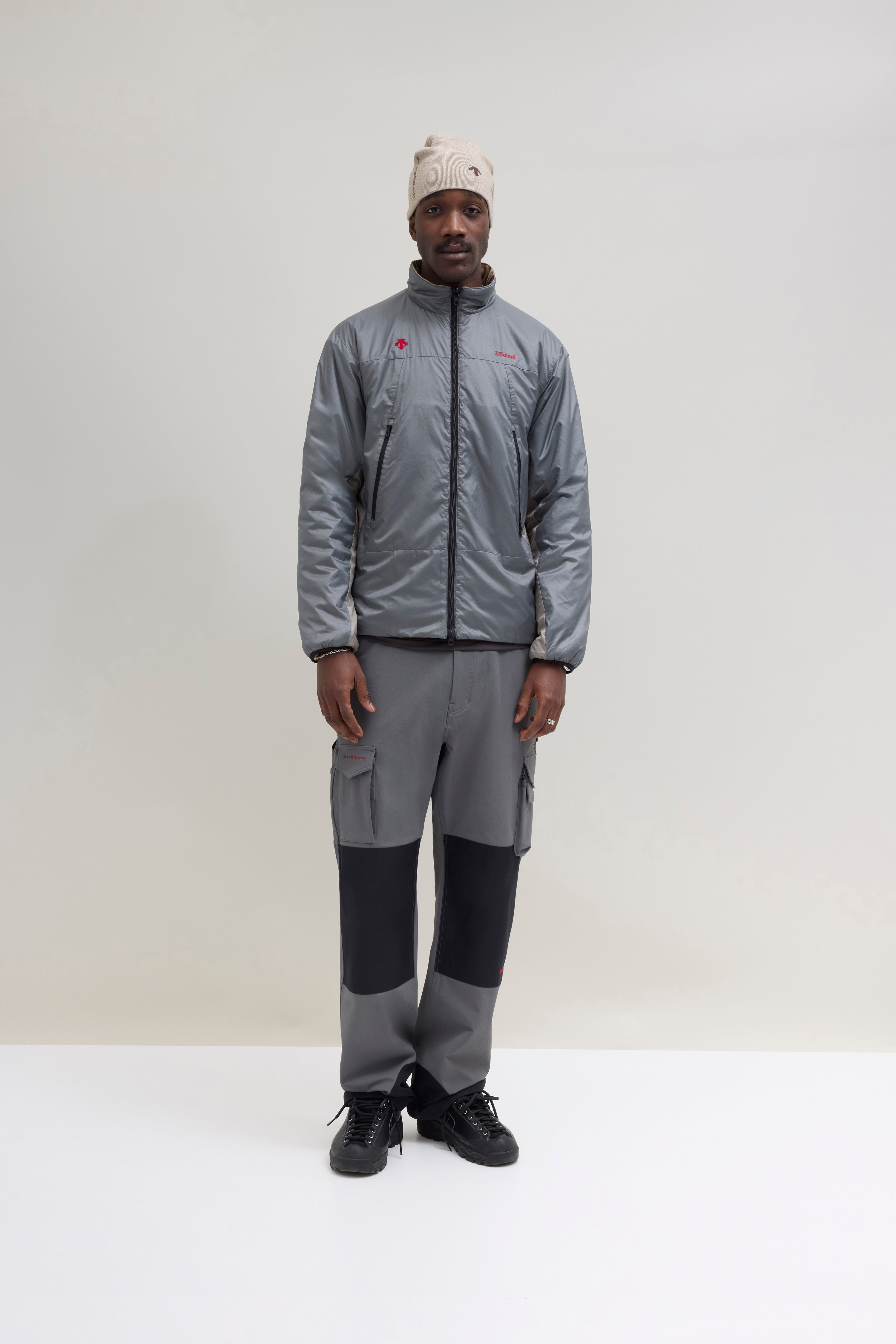 JJJJound Descente Reversible Jacket - Charcoal/Taupe