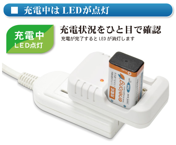 各社の角形ニッケル水素充電に対応した充電器［BPS-6PCH］