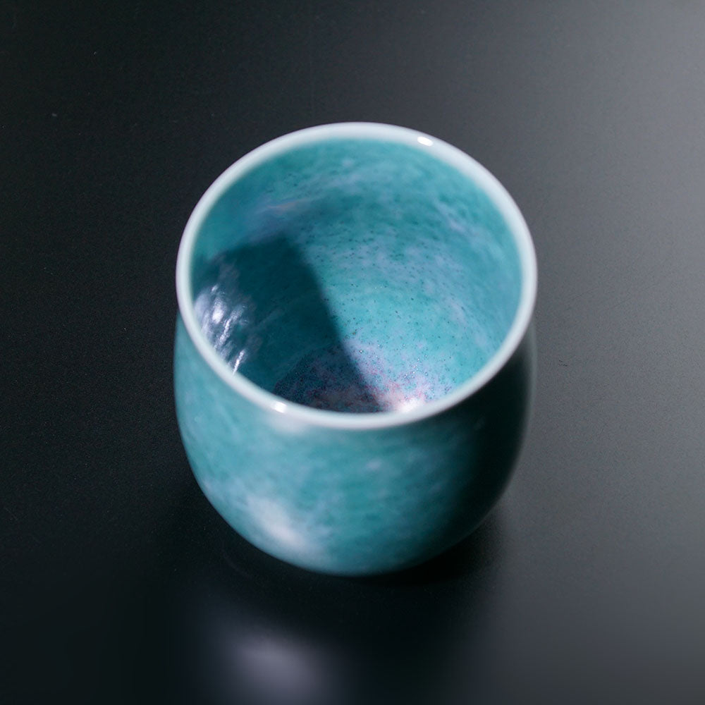 エメラルド婚に人気のギフト 有田焼ペア湯呑 翡翠鈞窯