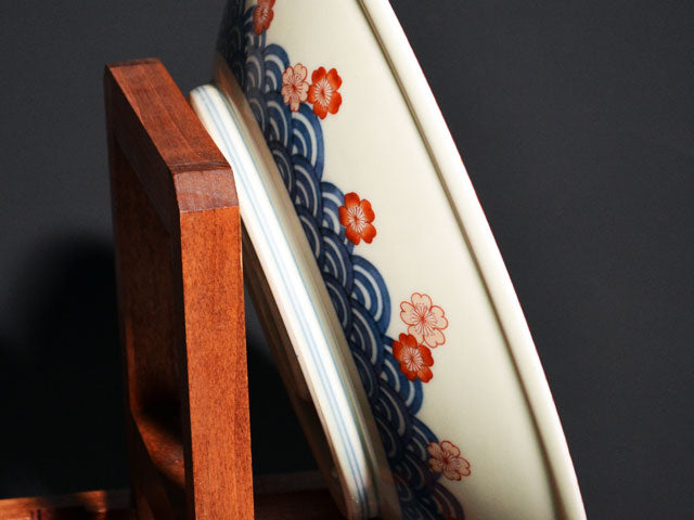 花籠手色絵皿 観賞 骨董・k35・伊万里 】陶磁器 鉢 丼 インテリア