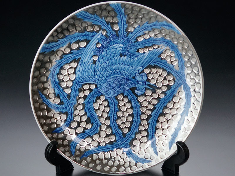 有田焼】飾り絵皿 染錦白金彩鳳凰図 - JTOPIA