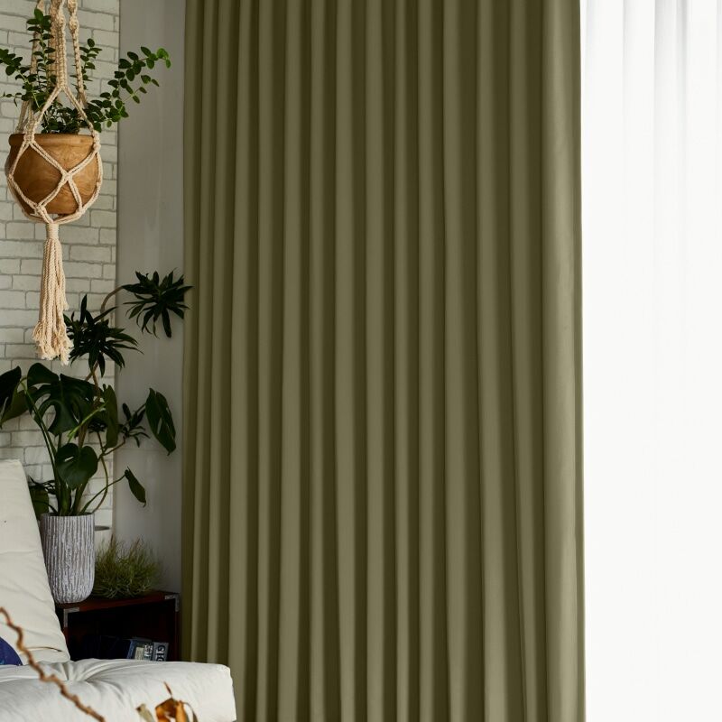 ツル カーテン JD-67264R オリーブ ｜ジャストカーテン