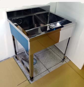 1槽シンク（業務用1槽流し台） 750x600x高さ（800+90）