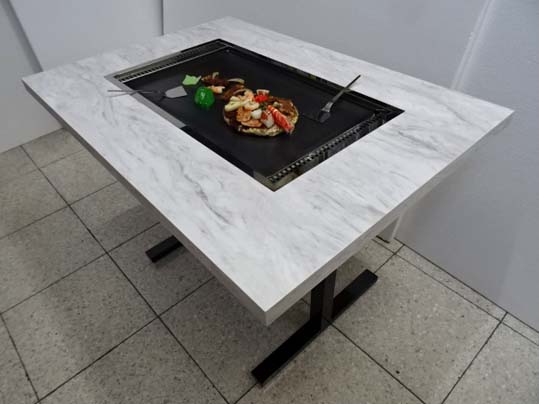 お好み焼きテーブル 鉄板焼きテーブル ダイニング鉄板付テーブル