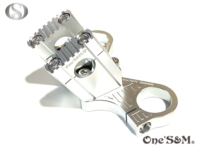 CNCアルミ削り出し ハンドルクランプホルダー セットバック付き 35φ車