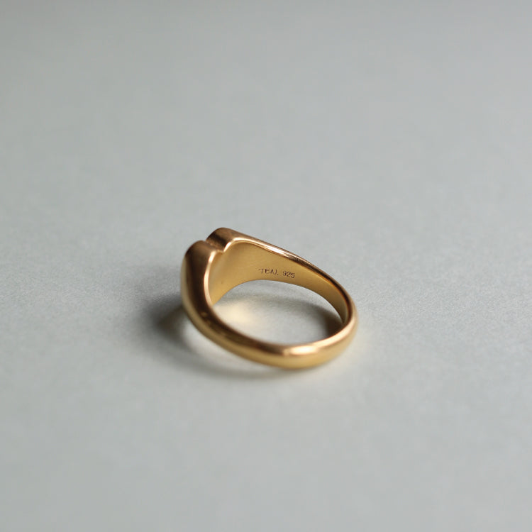 一部予約】ハートシグネットリング GD