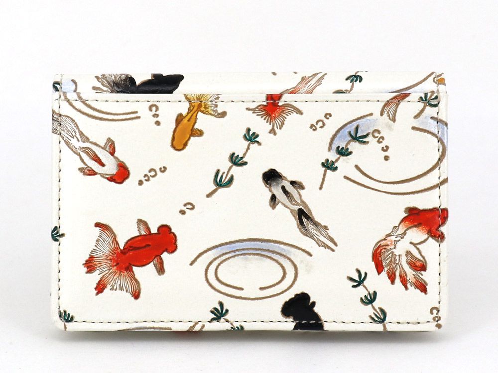 予約限定柄】金魚 両面文庫革のパスカードホルダー［t］