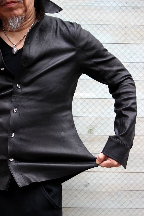 ストレッチ・ディアスキン・シャツ ロックファッション・バイカー