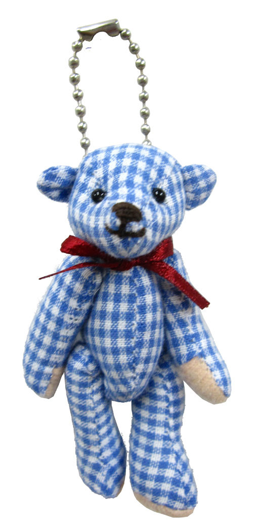 チェックくま（ブルー・イエロー）/1つ98円