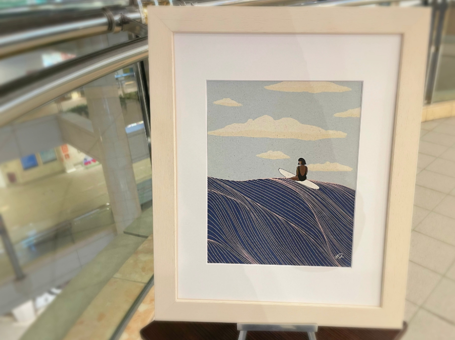 フレッシュなハワイ～ハワイのフルーツ屋台を描いたハワイアンアート