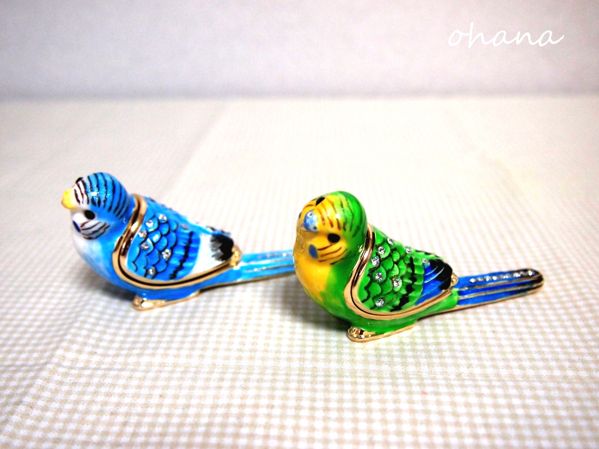 宝石箱シリーズ「ジュエリーボックス・ミニチュアインコ」2種類