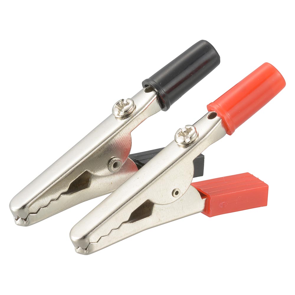 ワニグチクリップ 大 2個入 赤・黒 [品番]09-1882｜株式会社オーム電機