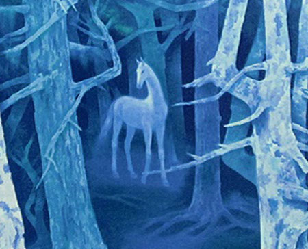 東山魁夷 白馬の森(新復刻画)(36.2×53cm) | 絵画など美術品の販売と