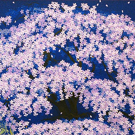 中島千波 春の宵枝垂桜 | 絵画など美術品の販売と買取 | 東京・銀座