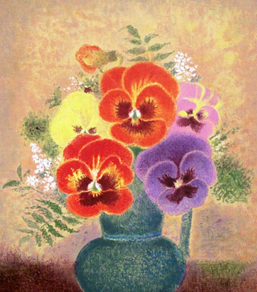 岡鹿之助 三色スミレとななかまど | 絵画など美術品の販売と買取