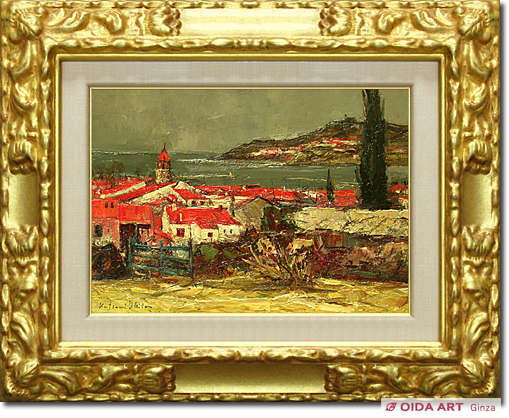 浮田克躬 岬の集落 | 絵画など美術品の販売と買取 | 東京・銀座 おいだ美術