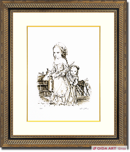 藤田嗣治 パンとミルクを持つ少女 | 絵画など美術品の販売と買取