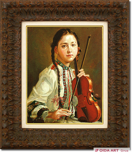 奥龍之介 バイオリンの少女 | 絵画など美術品の販売と買取 | 東京