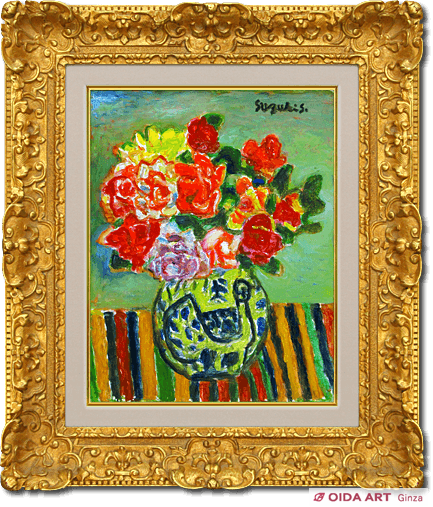 鈴木信太郎 ばら | 絵画など美術品の販売と買取 | 東京・銀座 おいだ美術