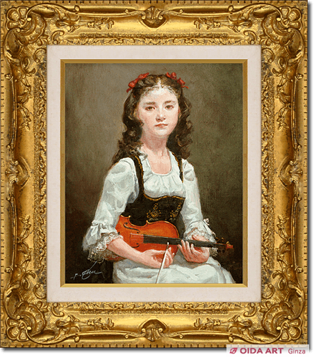 奥龍之介 バイオリンの少女 | 絵画など美術品の販売と買取 | 東京