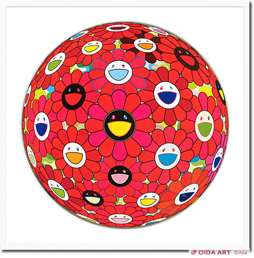 村上隆 フラワーボール(3D) レッドボール | 絵画など美術品の販売と