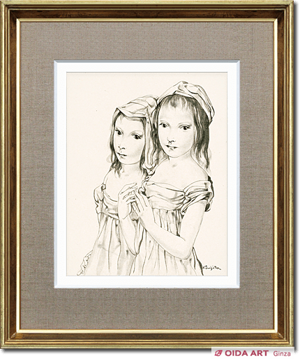 藤田嗣治 二人の少女 | 絵画など美術品の販売と買取 | 東京・銀座 おい