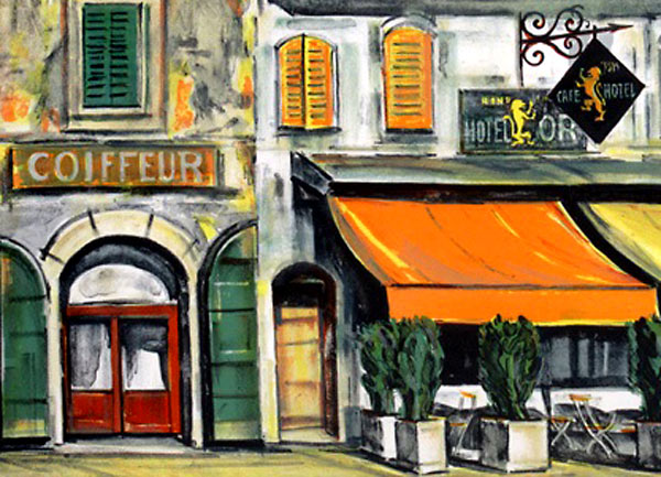 荻須高徳「金獅子亭」リトグラフ 128/150 直筆サイン入り 額装 荻須