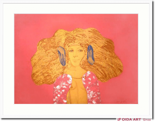 池田満寿夫、冷たいと言われる女に、希少画集画、新品額装付 池田