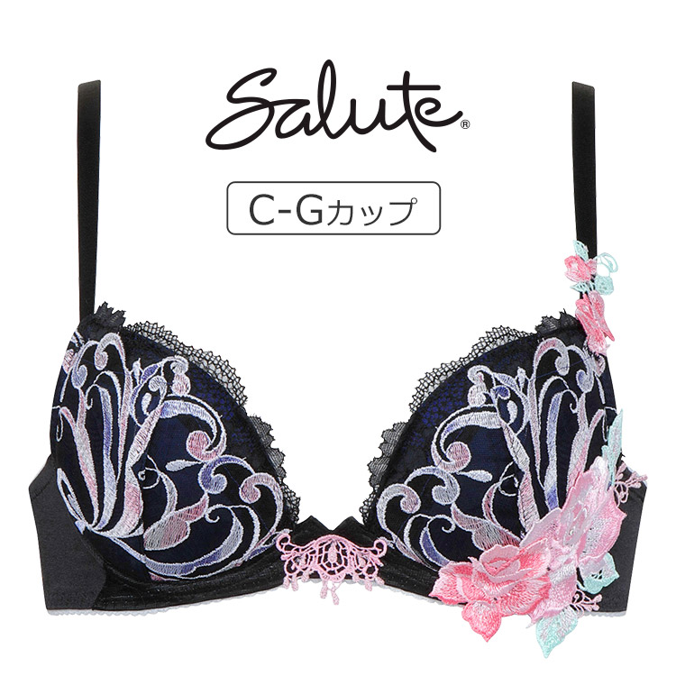 ワコール サルート カミーユ C65 ブラ ガーター ソングMサイズ 黒