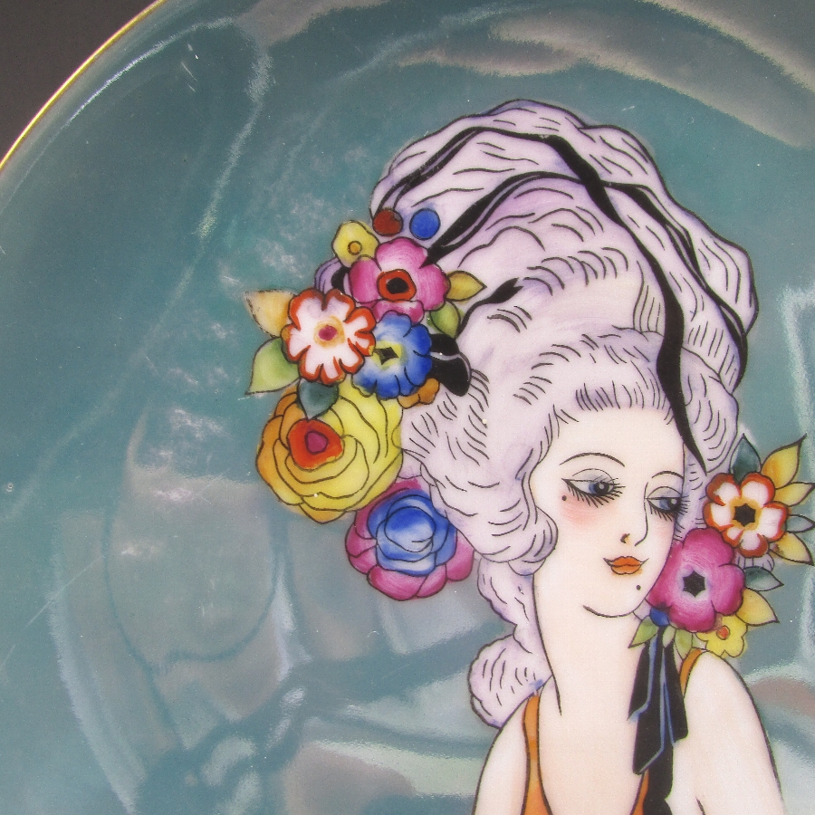 オールドノリタケ デコレディ（ポンパドール人形）プレート - 敬誠