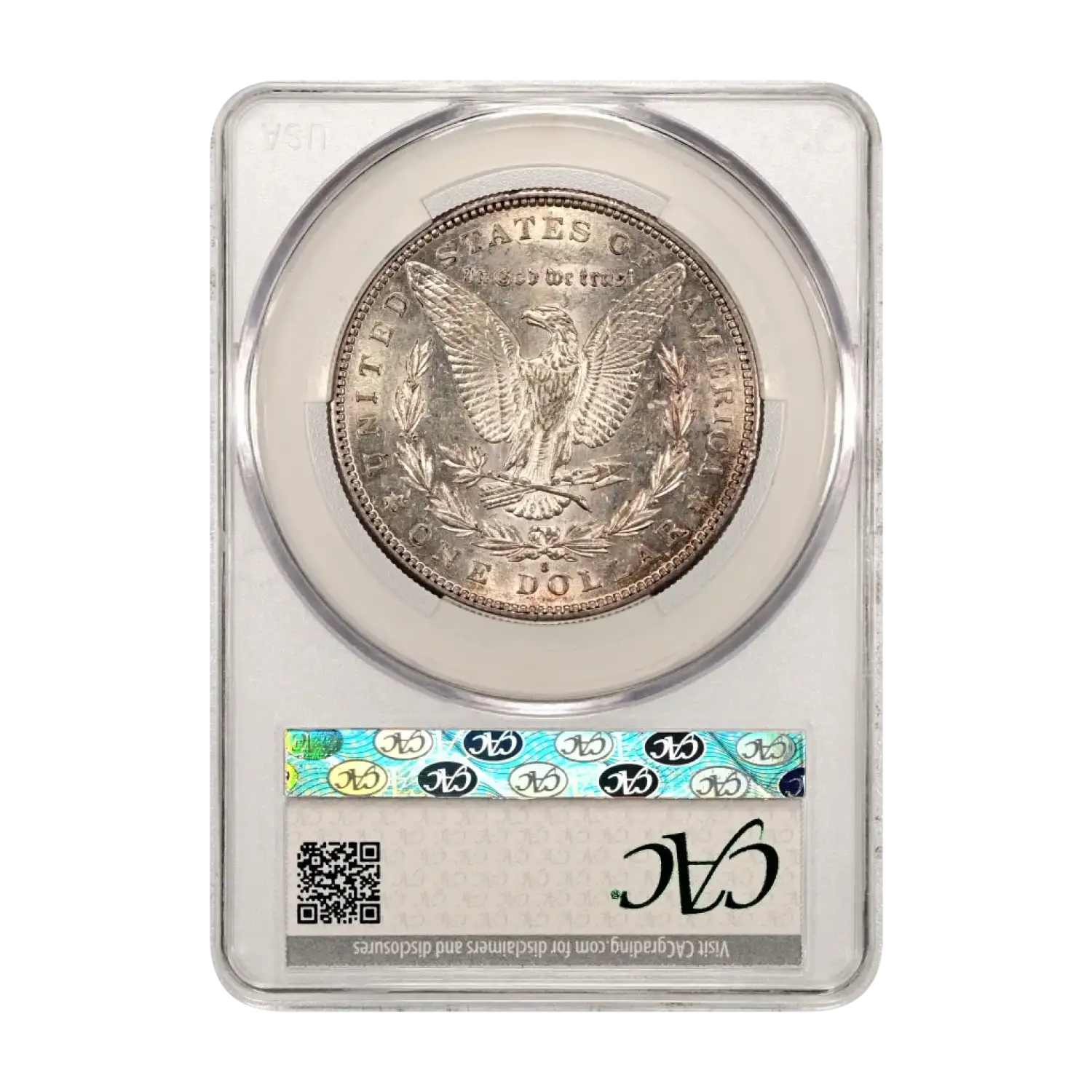 1887-S/S Morgan Silver Dollar CACG AU 55 TOP 100 VAM-2A Repunched