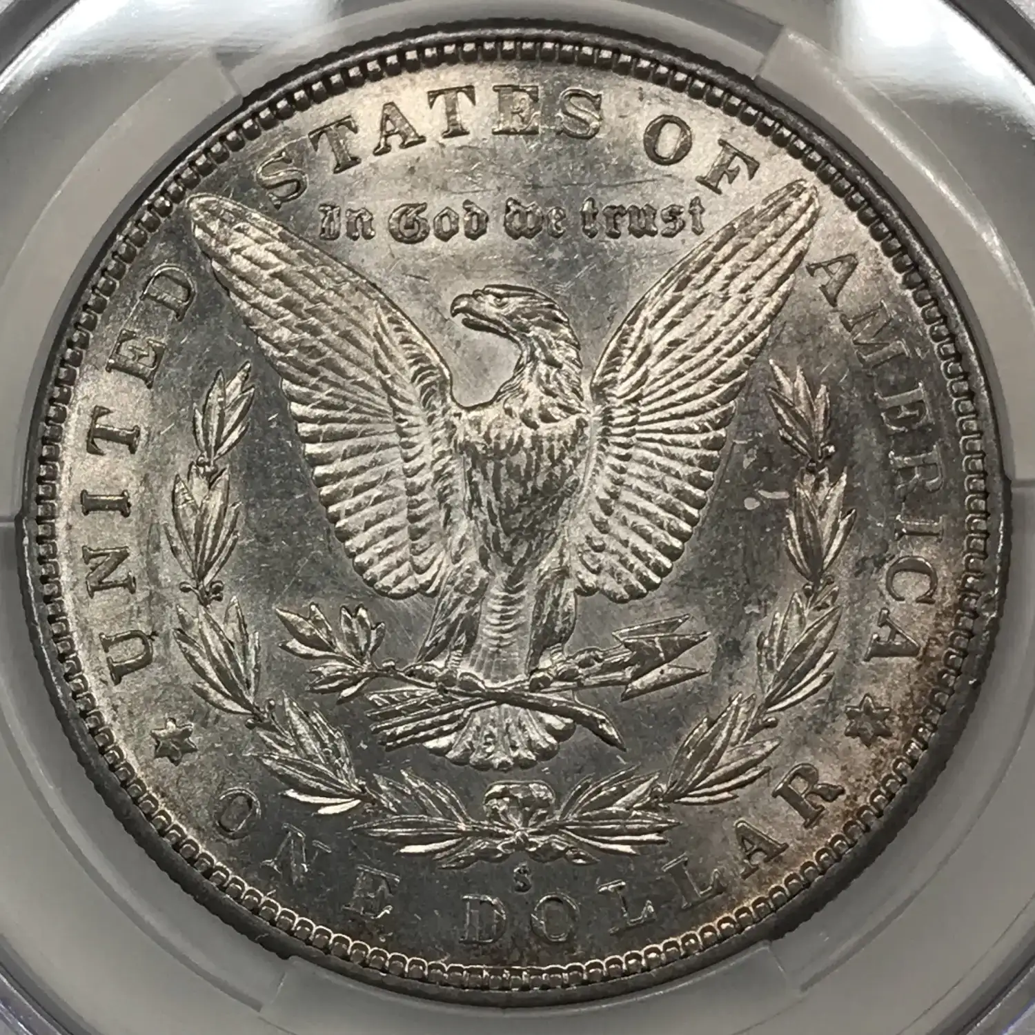 1887-S/S Morgan Silver Dollar CACG AU 55 TOP 100 VAM-2A Repunched