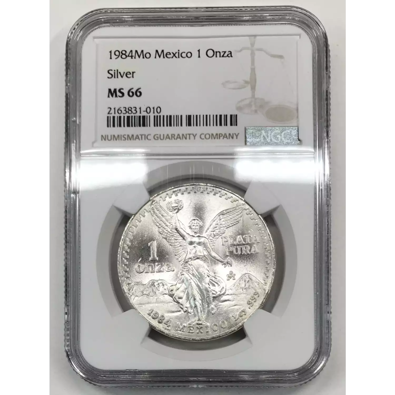 1984-Mo Mexico 1 oz Silver Libertad Onza NGC MS-66 - Old Pueblo Coin