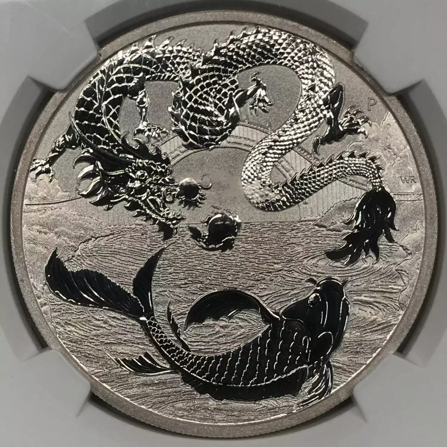 2023 1 oz Silver NGC MS-70 Australia Dragon & Koi Chinese Myths
