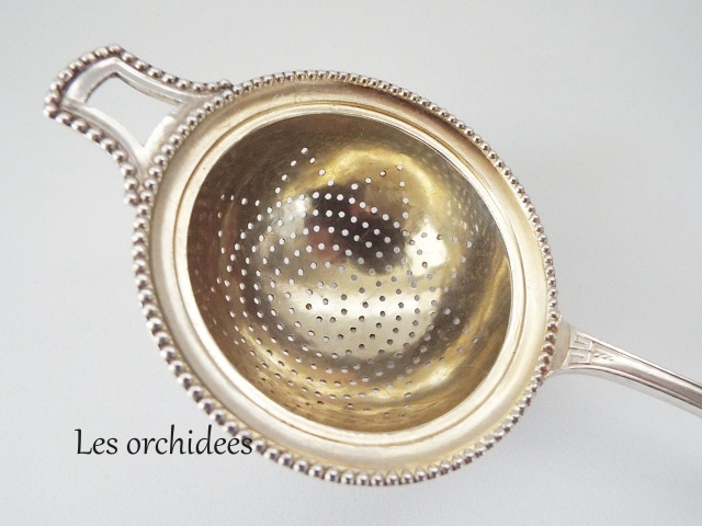 ドイツ アンティーク 純銀 シルバー ティーストレーナー アールデコ