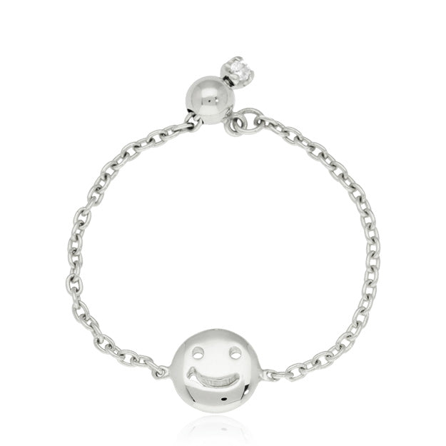 K18/Pt「にこちゃん」チェーンリング｜【オレフィーチェ】Orefice