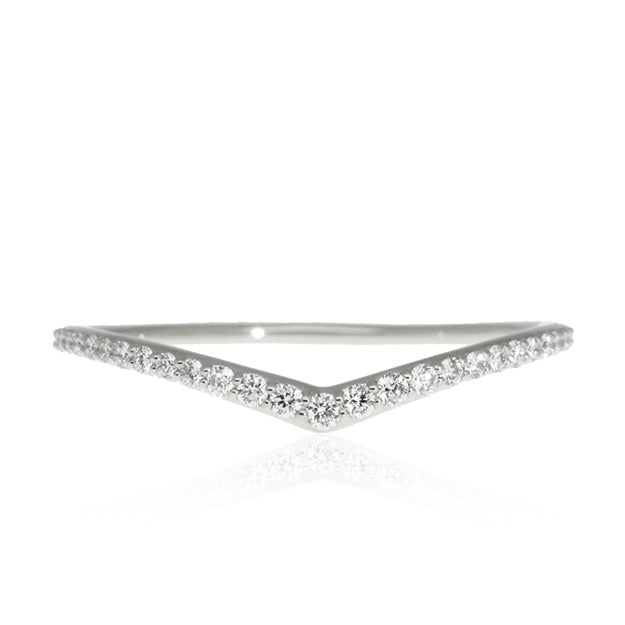 K18/Pt「V字 ハーフエタニティ」リング｜【オレフィーチェ】Orefice