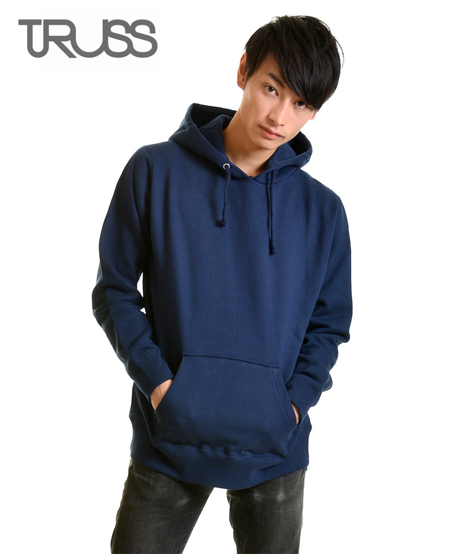 ヘビーウエイト無地プルオーバーパーカー【TRUSS(トラス)】｜裏起毛
