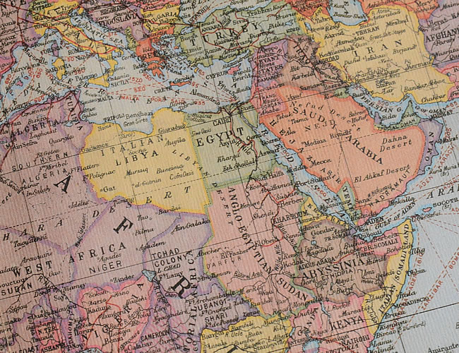 Cavallini & Co. ポスター ワールドマップ ナチュラルインテリア 生活