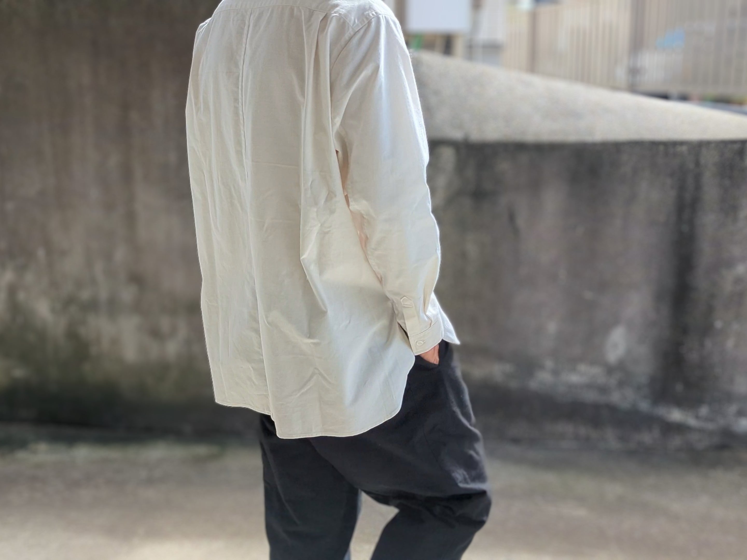 無漂白無染色 知多木綿 バンドカラーシャツ – OSOCU