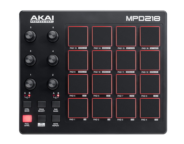 AKAI professionalのMIDIコントローラー MPD218のご紹介。