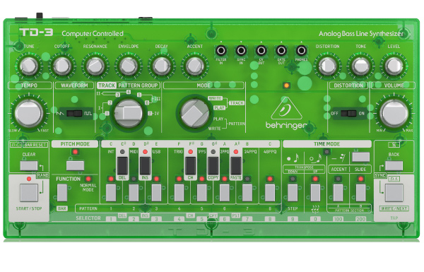 機材マニアの心を奪うベースシンセ、TD-3スケルトンカラーモデルのご