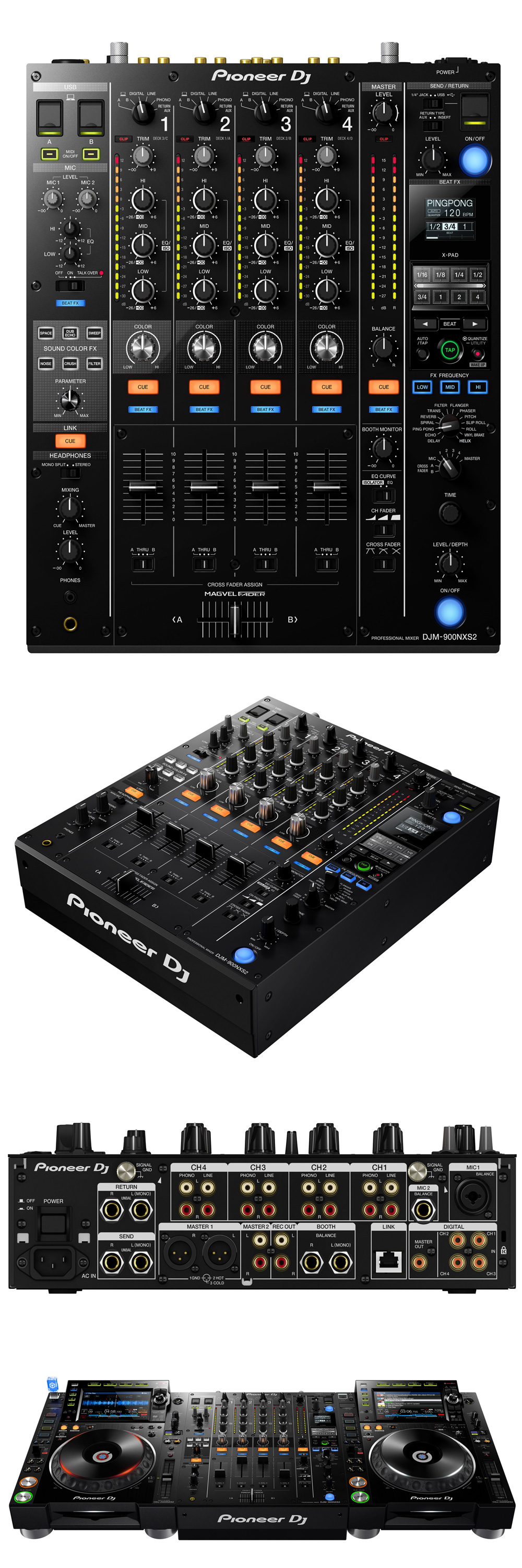 Pioneer DJの最高峰のサウンドを。4CH仕様クラブの定番ミキサー、DJM