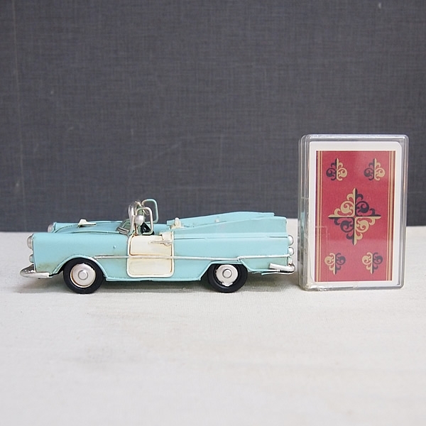 ブリキのおもちゃ車 クラシックオープンカー(旧車)／ライトブルー(S