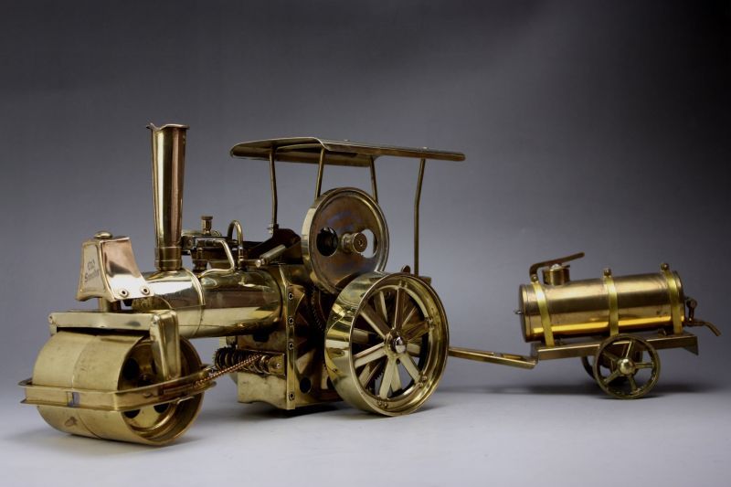Wilesco D367 Steam Roller＆Tractor Brass/West Germany キャンプ