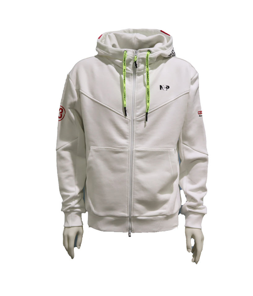 ノーコメントパリ スウェットセットアップ ホワイト×ピンク