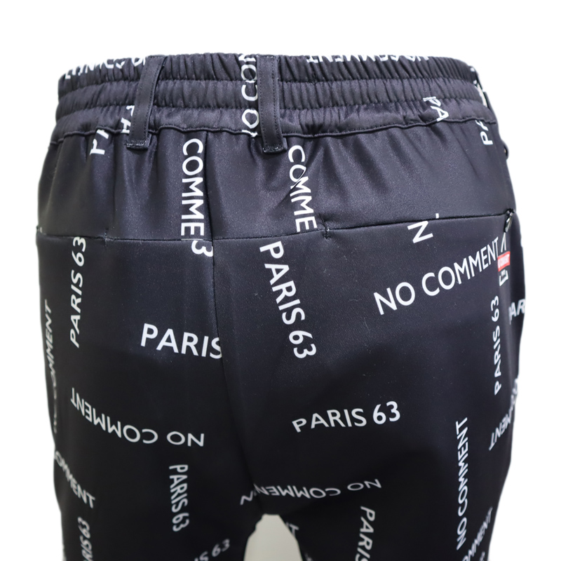 ノーコメントパリ ストレッチ素材 ロゴデザイン セットアップ