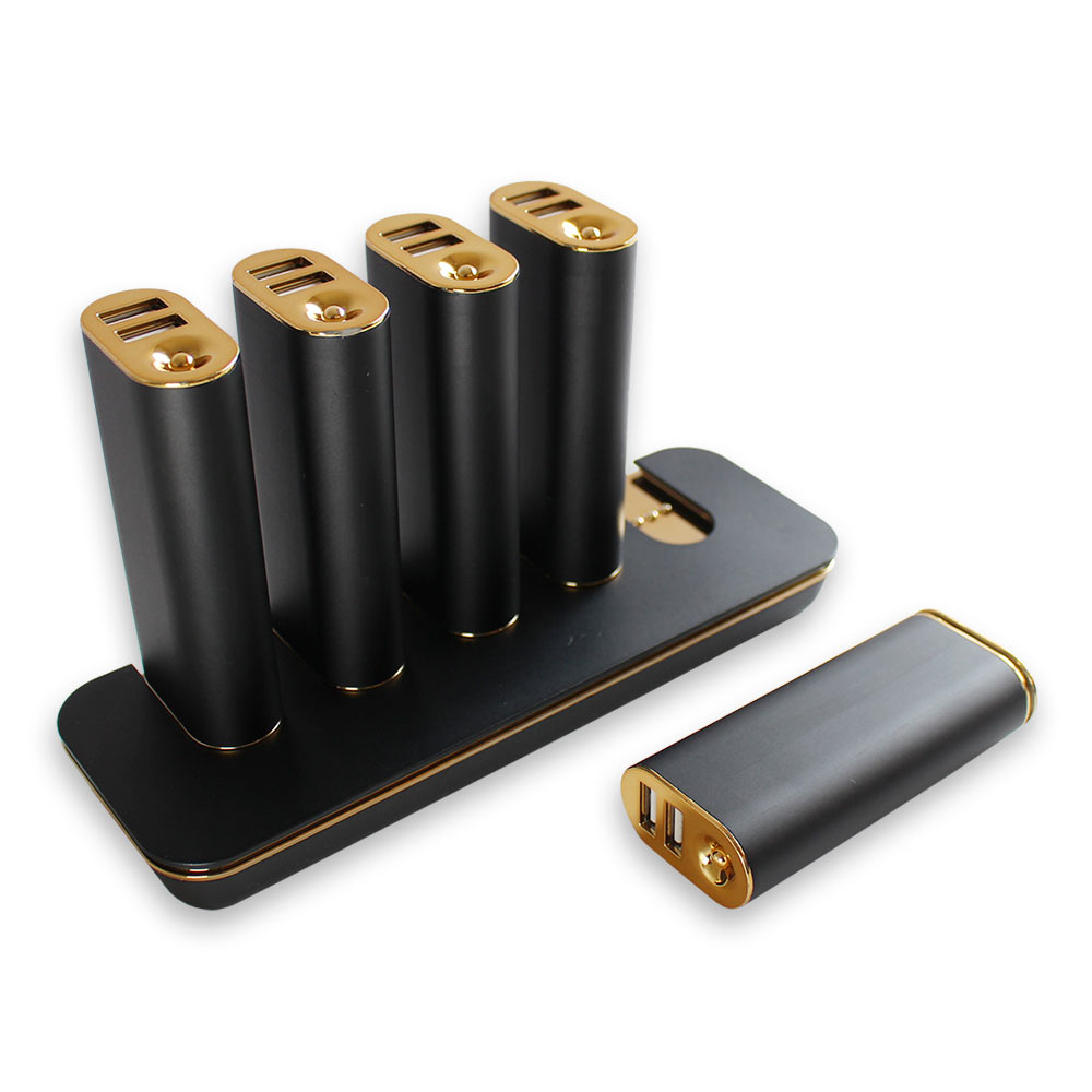 ステーション型モバイルバッテリー 5000mAh × 5個 ＋ 充電ACフルセット