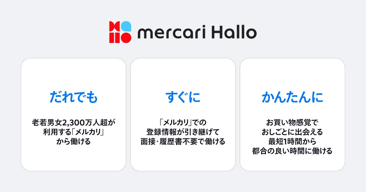 メルカリ／スキマバイトの提供開始、ヤマトや日本郵便の求人掲載