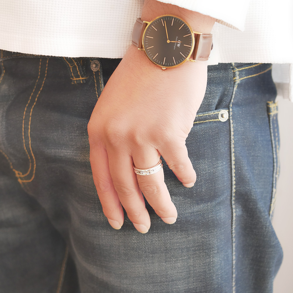 ペアリング シルバー925 逆甲丸 刻印 LSR5008-PAIR LOVERS SCENE